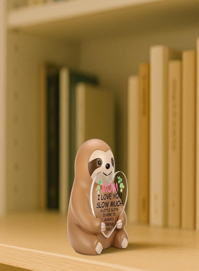 FTONENI to My Mom Sloth Statue with Heart Acrylic Plaque, Cute Resin Figurine Gift, I Love You Slow Much Keepsake for Mother, Birthday, Mother's Day, Sentimental Desk Decor from Daughter or Son - FDA518 - Image 4